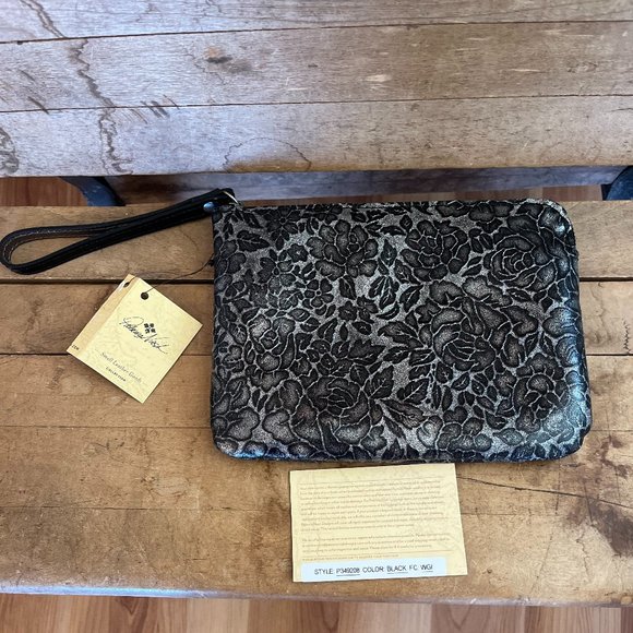 Patricia Nash Woman's Cassini Patent Etched Floral Wristlet - Picture 1 of 8